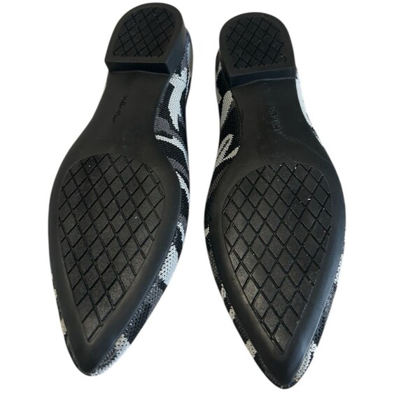 Bella Vita Mireya Knit Pointed Toes Flat Camo Ballet Flat Black Gray Slip On 8N - Picture 12 of 14